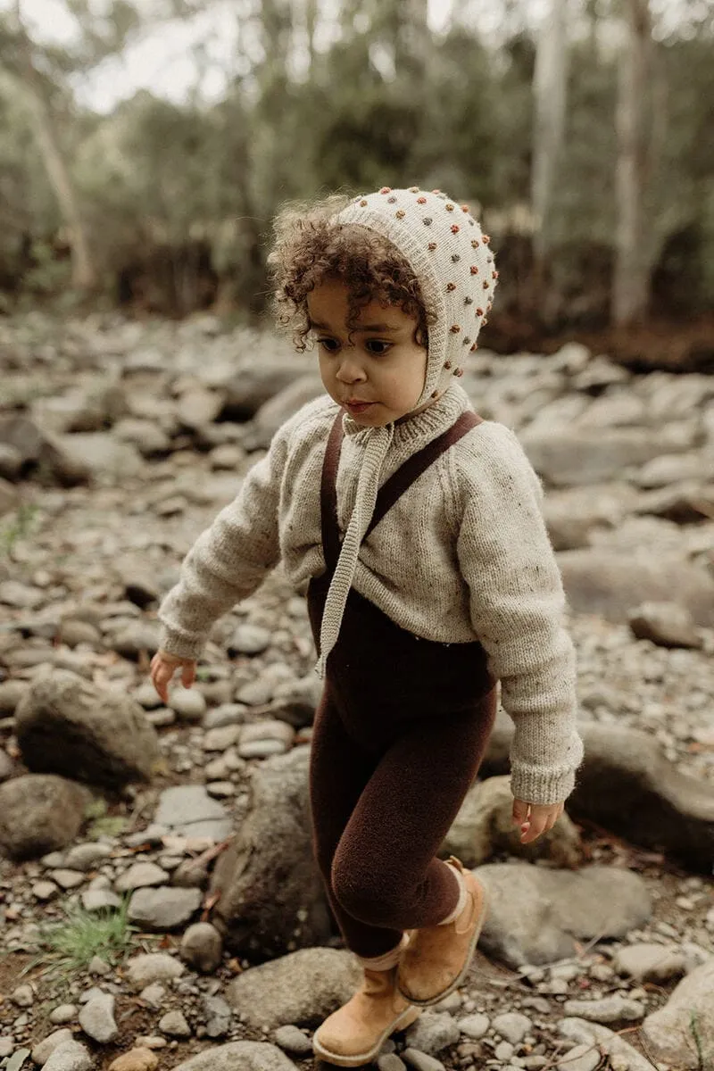 Collants à bretelles Teddy sans pieds | Chocolate brown – Silly Silas – Image 4