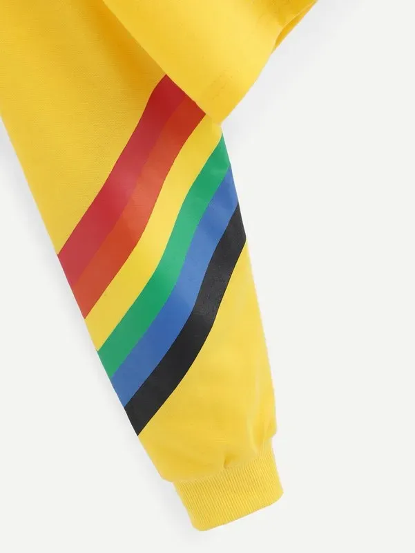 Sweat Crop Top Love Rainbow – Image 3