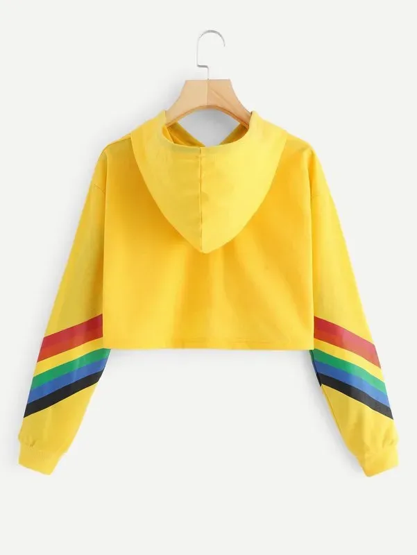 Sweat Crop Top Love Rainbow – Image 2
