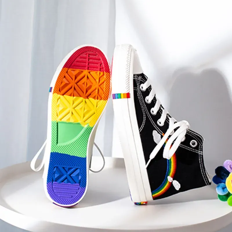 Chaussures montante arc en ciel lgbtqia – Image 5