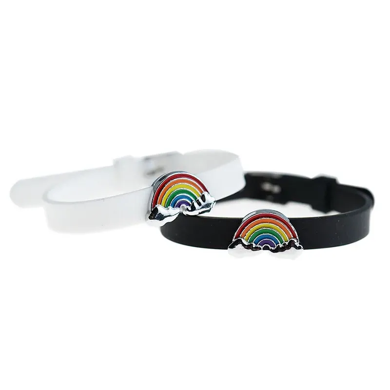 Bracelet lgbt arc-en-ciel à six couleurs Bijoux lgbt en silicone de couleur – Image 3