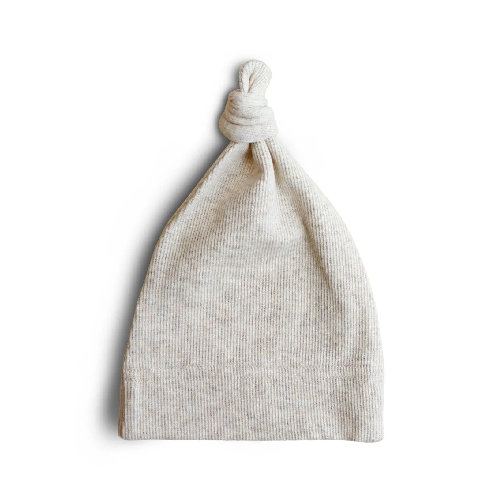 Bonnet naissance côtelé | Beige mélangé – Mushie