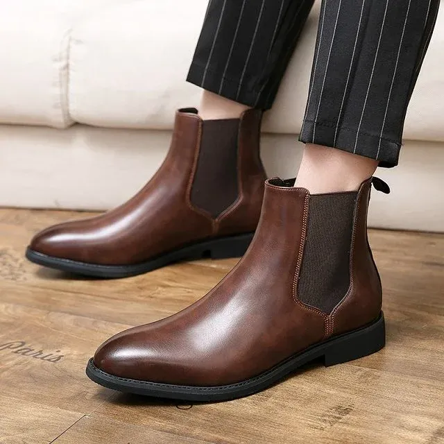 Bottine en cuir véritable pour homme