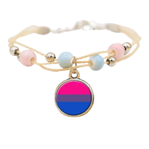 Bracelet Perles Médaille Bisexuelle