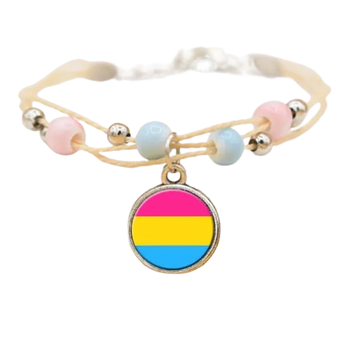 Bracelet Perles Médaille Pansexuel