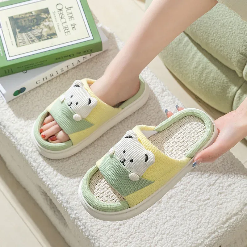 Chaussons Animaux Nounours Lin – Image 2