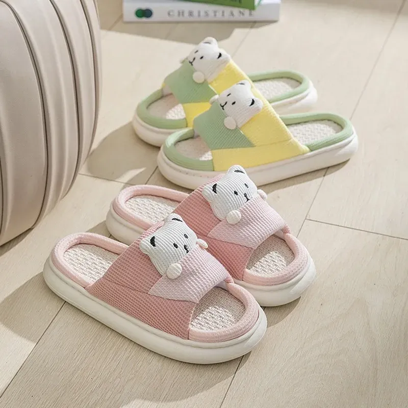 Chaussons Animaux Nounours Lin – Image 3