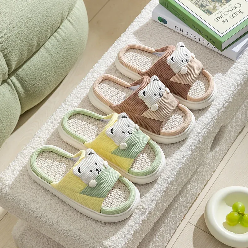 Chaussons Animaux Nounours Lin – Image 5