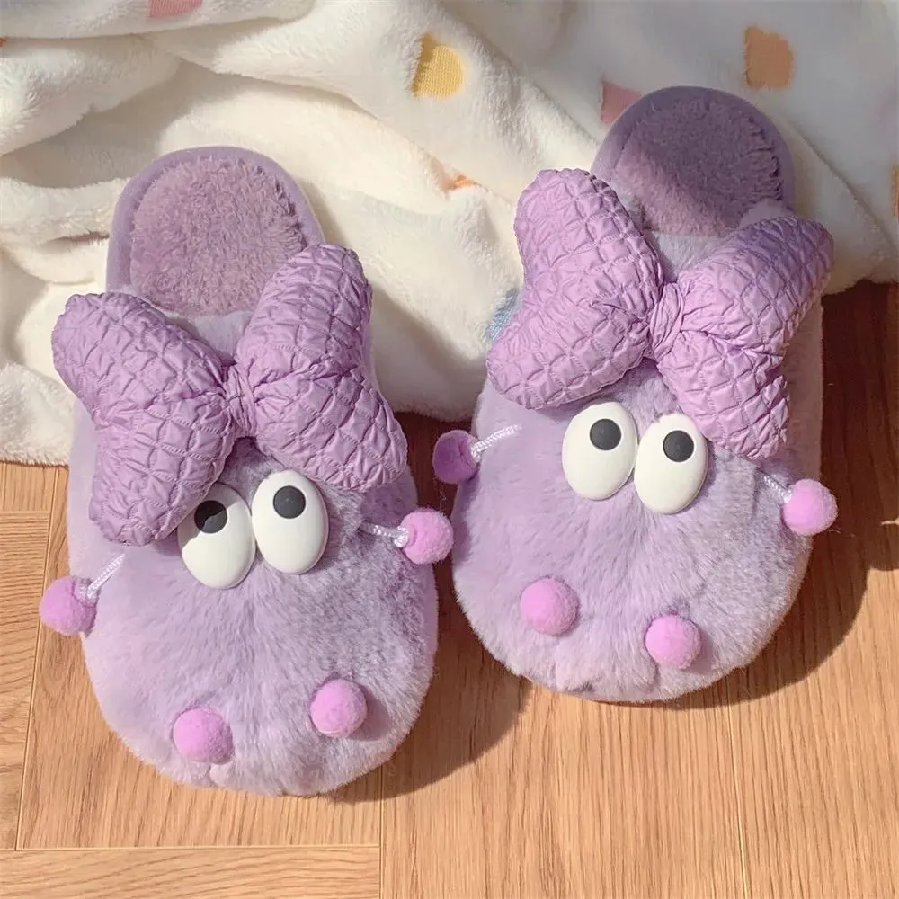 Chausson Peluche Mignon Nœud Papillon – Image 2