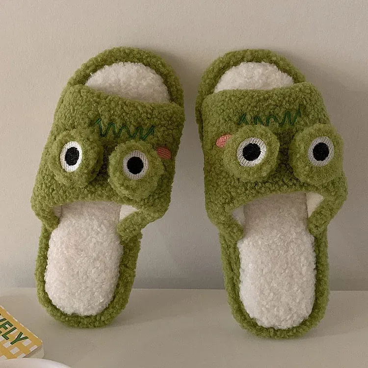 Chaussons Animaux Grenouille en Peluche