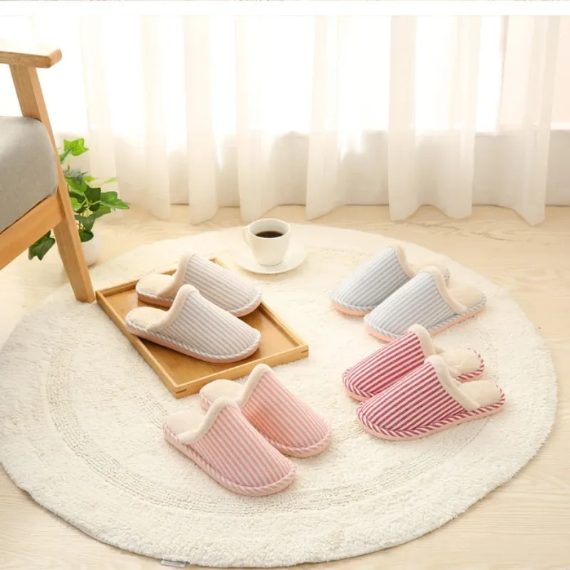 Chaussons Mule Rayés Polaire – Image 2