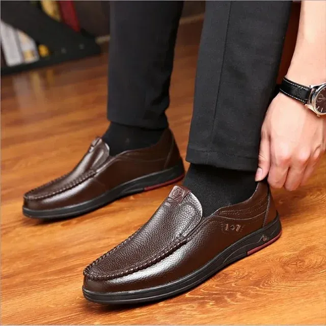 Mocassin en cuir véritable homme