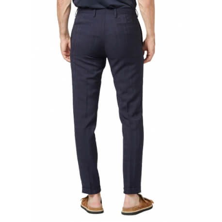 Pantalon slim à carreaux ton sur ton navy Paul Smith – Image 2