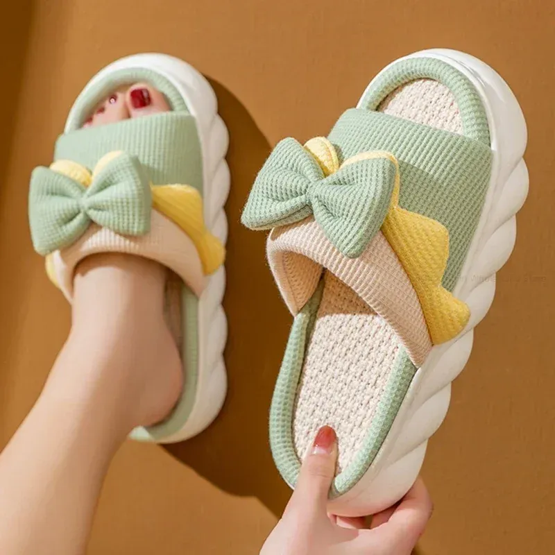 Chaussons Nœud Papillon Semelle Épaisse