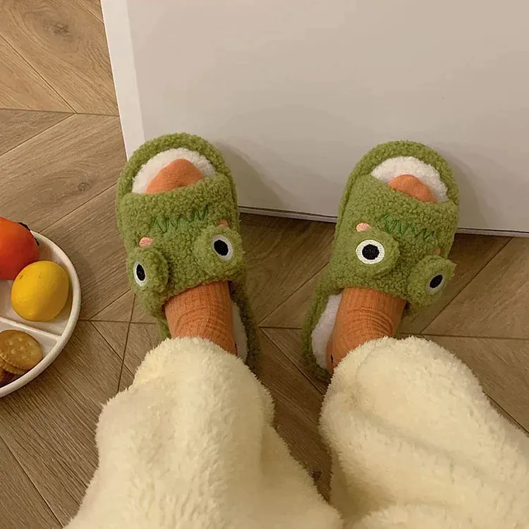 Chaussons Animaux Grenouille en Peluche – Image 7