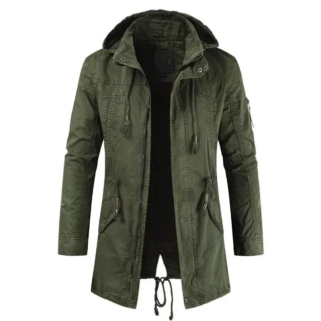 Parka à capuche style militaire