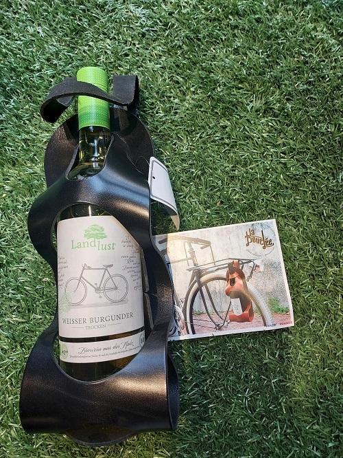 Porte bouteille en cuir La Bouclée