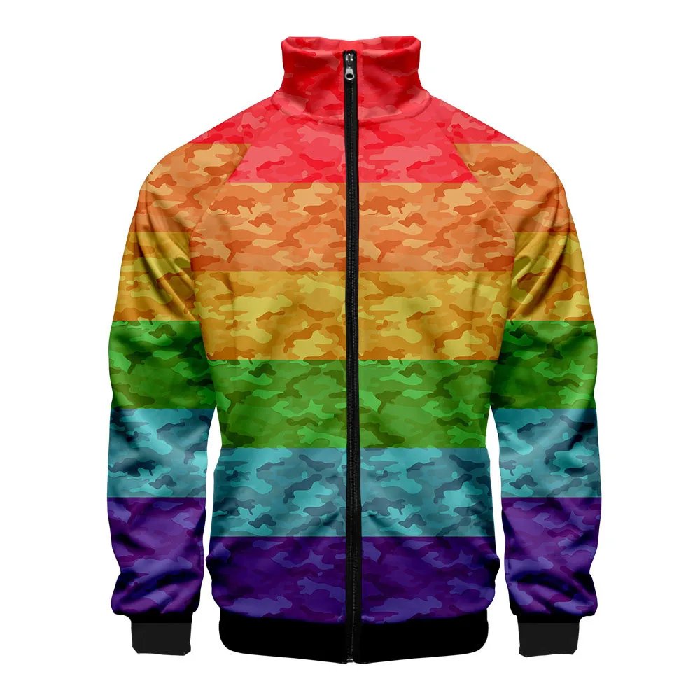 Veste multicolores camouflage à rayures LGBT vêtement pride