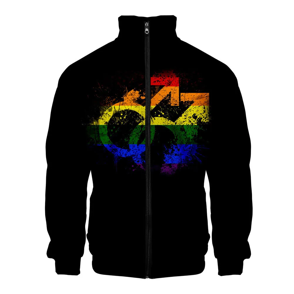 Sweat a zip signe lesbiennes / gay multicolore – Image 3