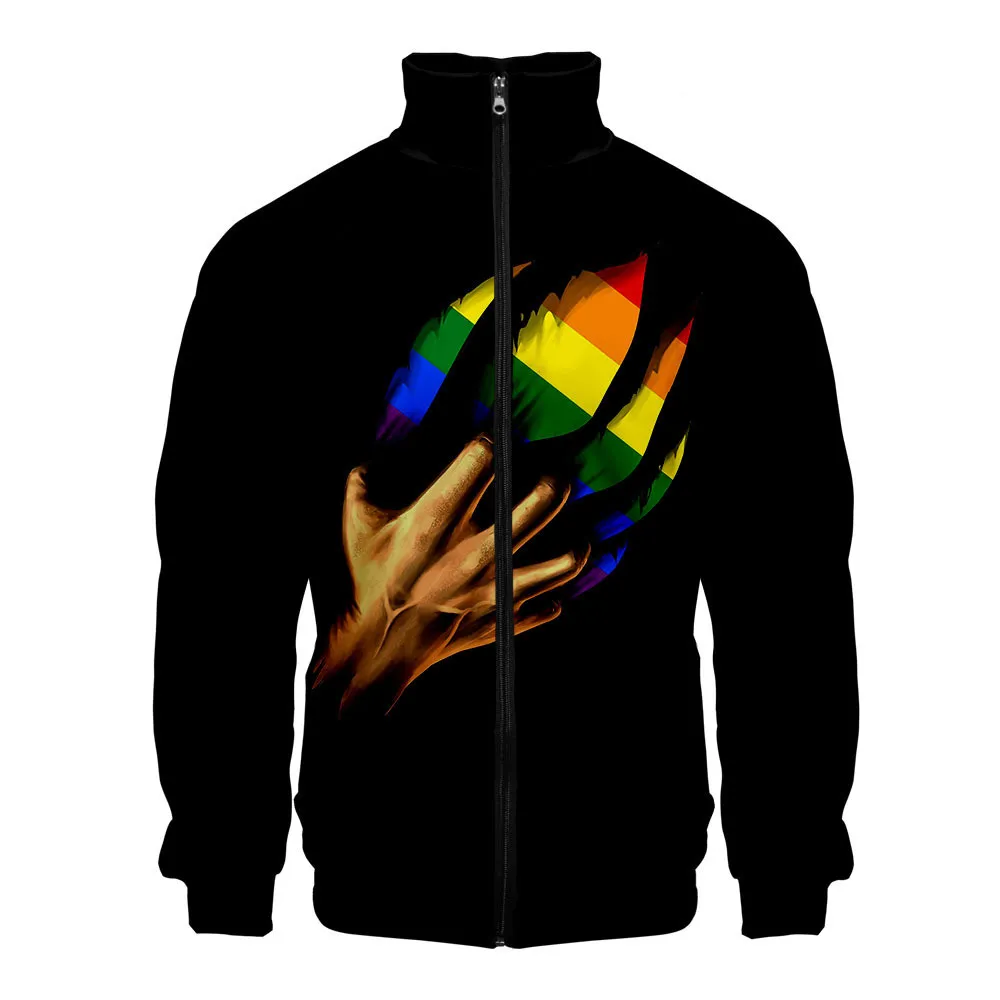 Sweat lgbt griffe à rayures multicolores