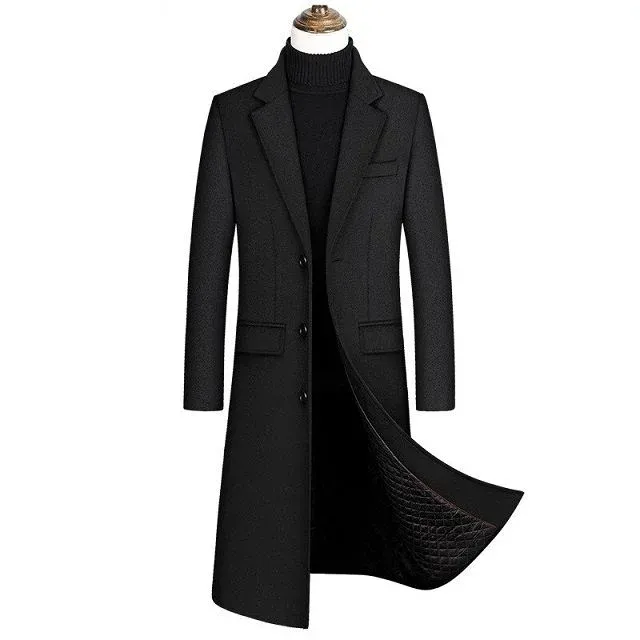 Trench-coat en laine extra long