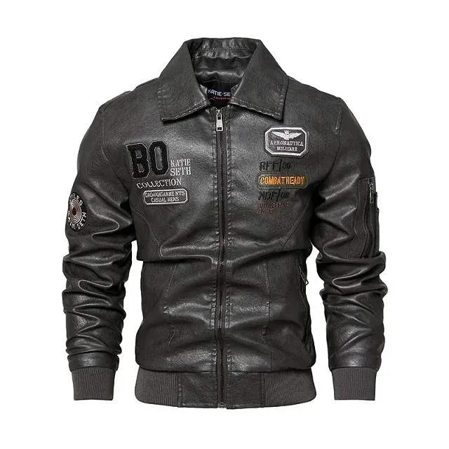 Veste en cuir col fourrure – Image 5