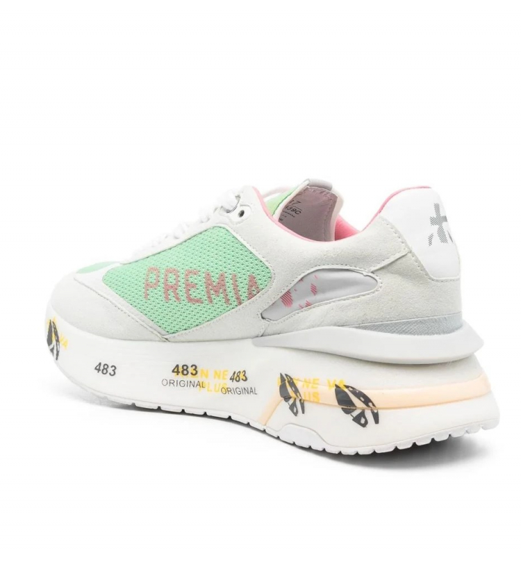 Baskets Moe Run D en mesh verte et logo fushia Premiata – Image 2