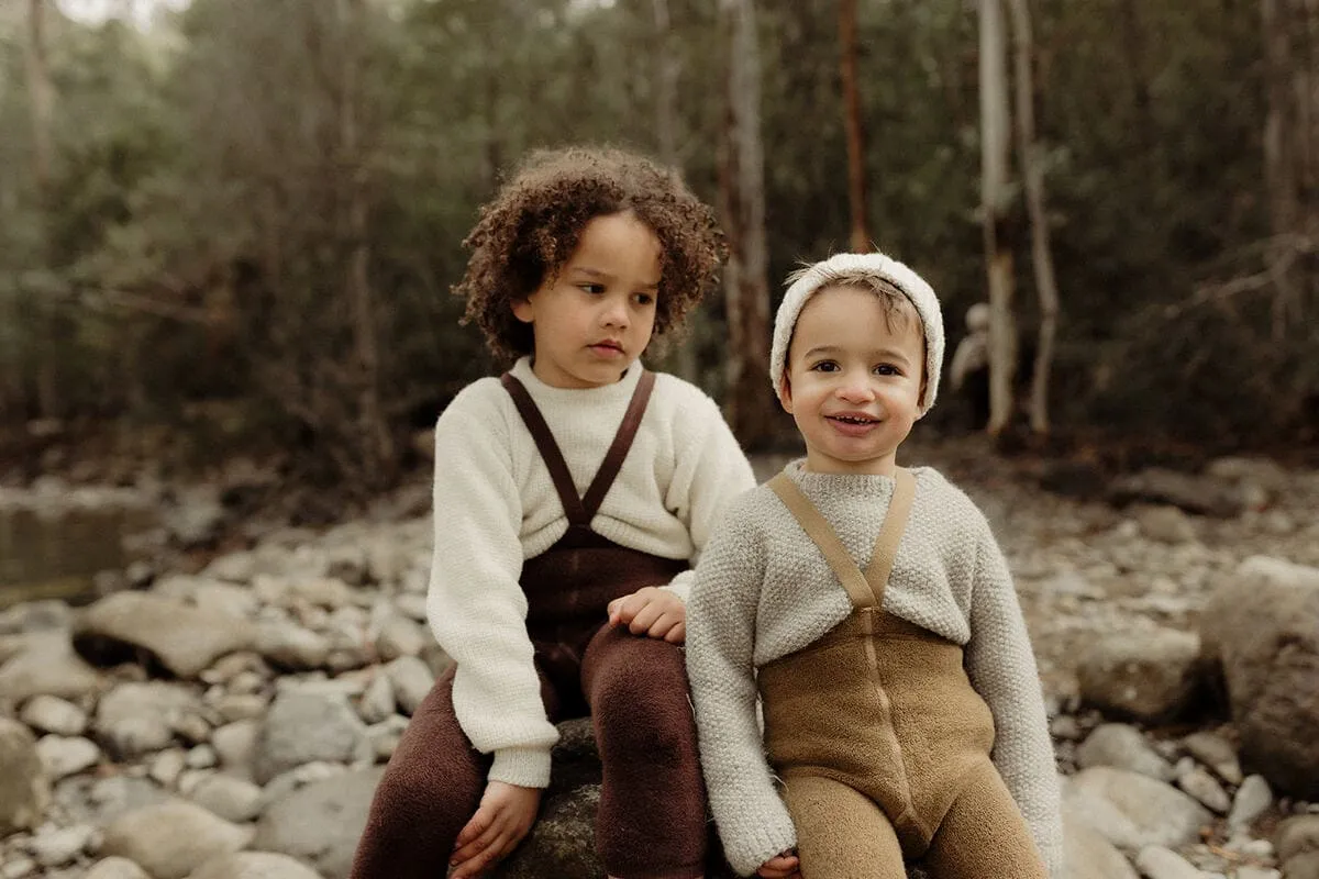 Collants à bretelles Teddy sans pieds | Chocolate brown – Silly Silas – Image 5