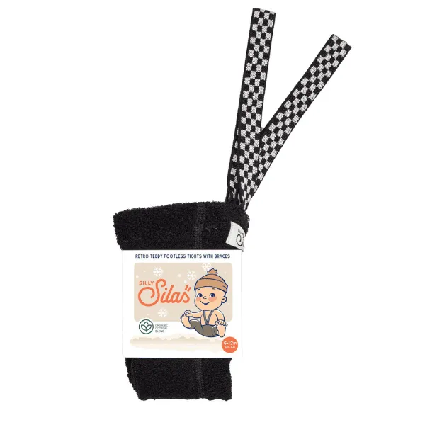 Collants à bretelles Teddy | Black checked – Silly Silas – Image 3