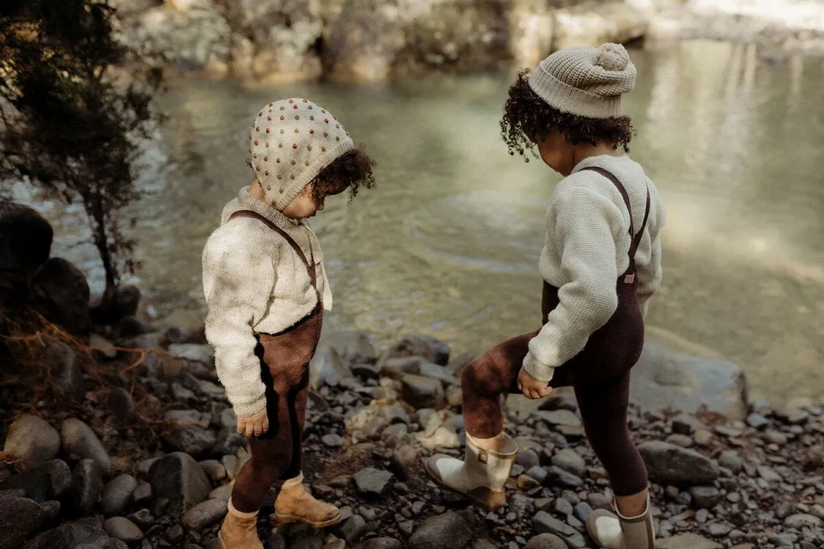 Collants à bretelles Teddy sans pieds | Chocolate brown – Silly Silas – Image 2