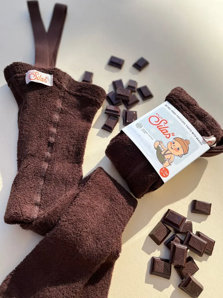 Collants à bretelles Teddy sans pieds | Chocolate brown – Silly Silas