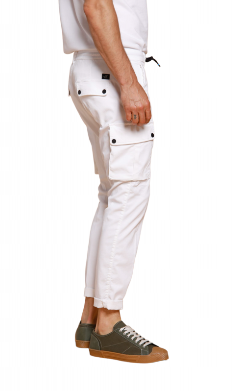 Pantalon cargo blanc lien noir Masons – Image 2