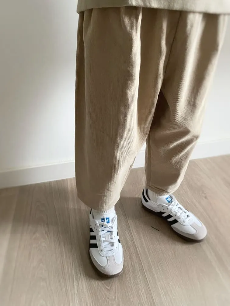 Pantalon loose cotelé en velours | Beige – Image 5