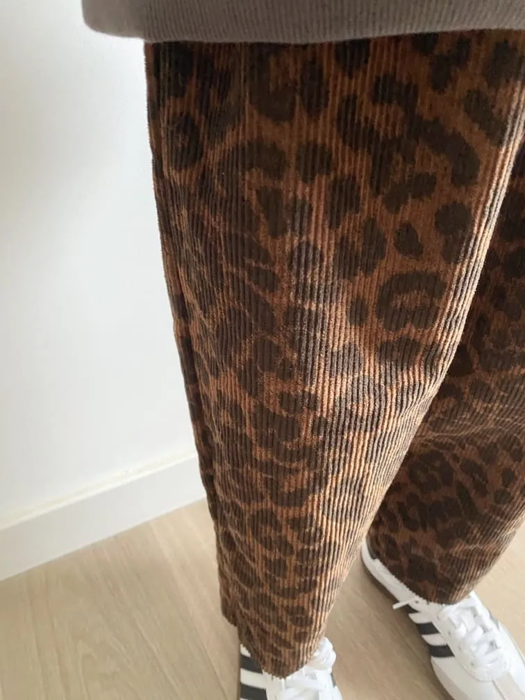 Pantalon enfant loose velours | Léopard – Image 6