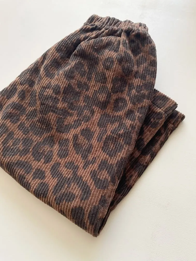 Pantalon enfant loose velours | Léopard – Image 3