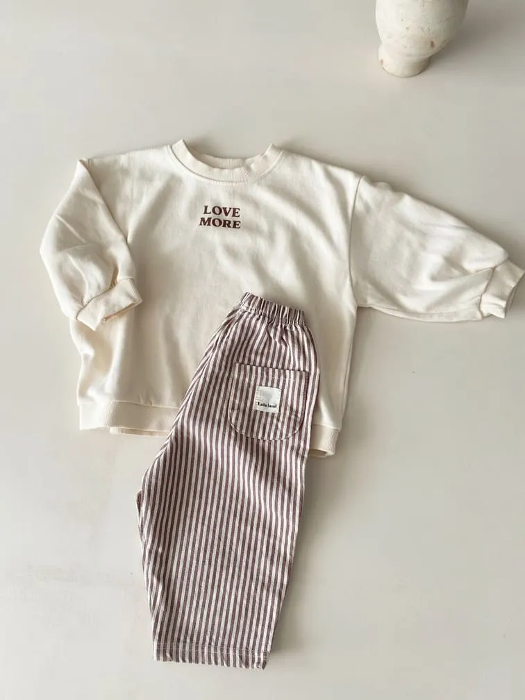 Pantalon loose enfant | Rayures beige – Lalaland – Image 4