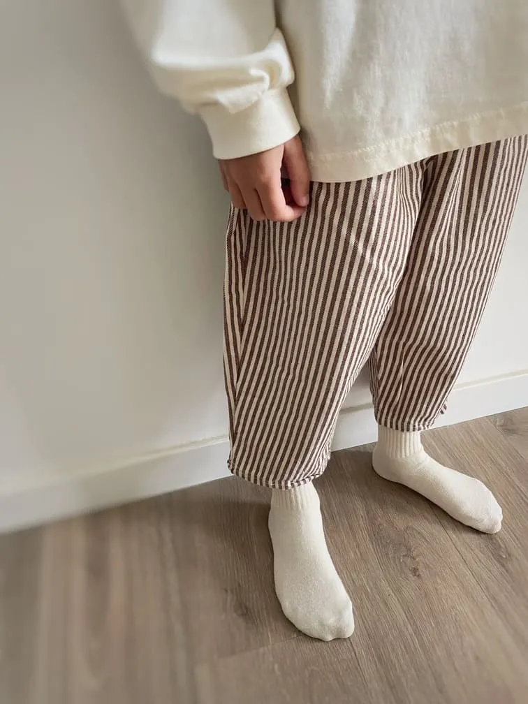 Pantalon loose enfant | Rayures beige – Lalaland – Image 6