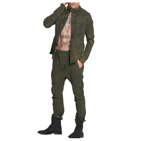 Veste denim verte homme Masnada