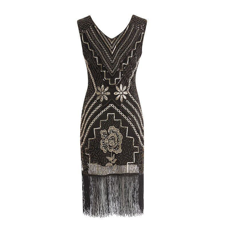 Robe Gatsby à motif floral noir – Image 2