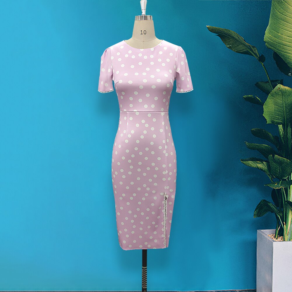 Robe Pin-Up pourpre à pois – Image 4