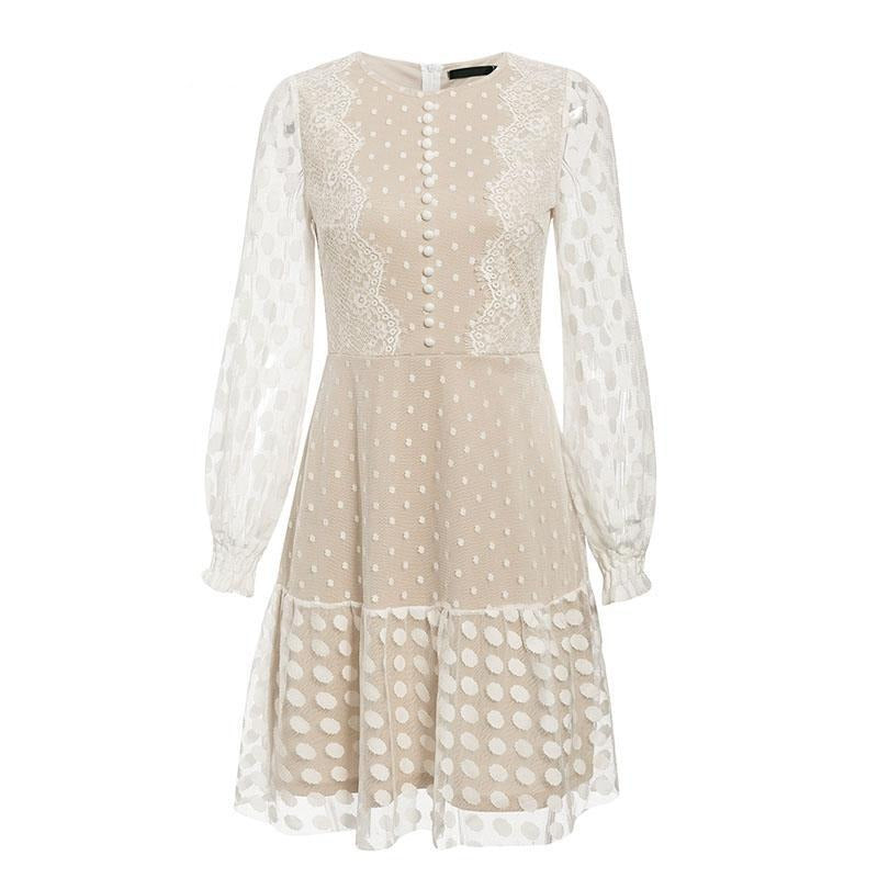 Robe vintage en dentelle à pois – Image 4