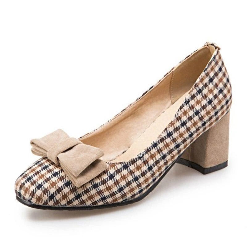 Chaussures Vintage à carreaux beige