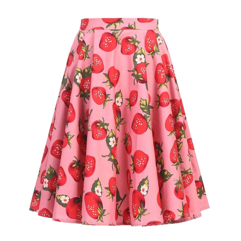 Jupe vintage aux motifs de fraises – Image 2