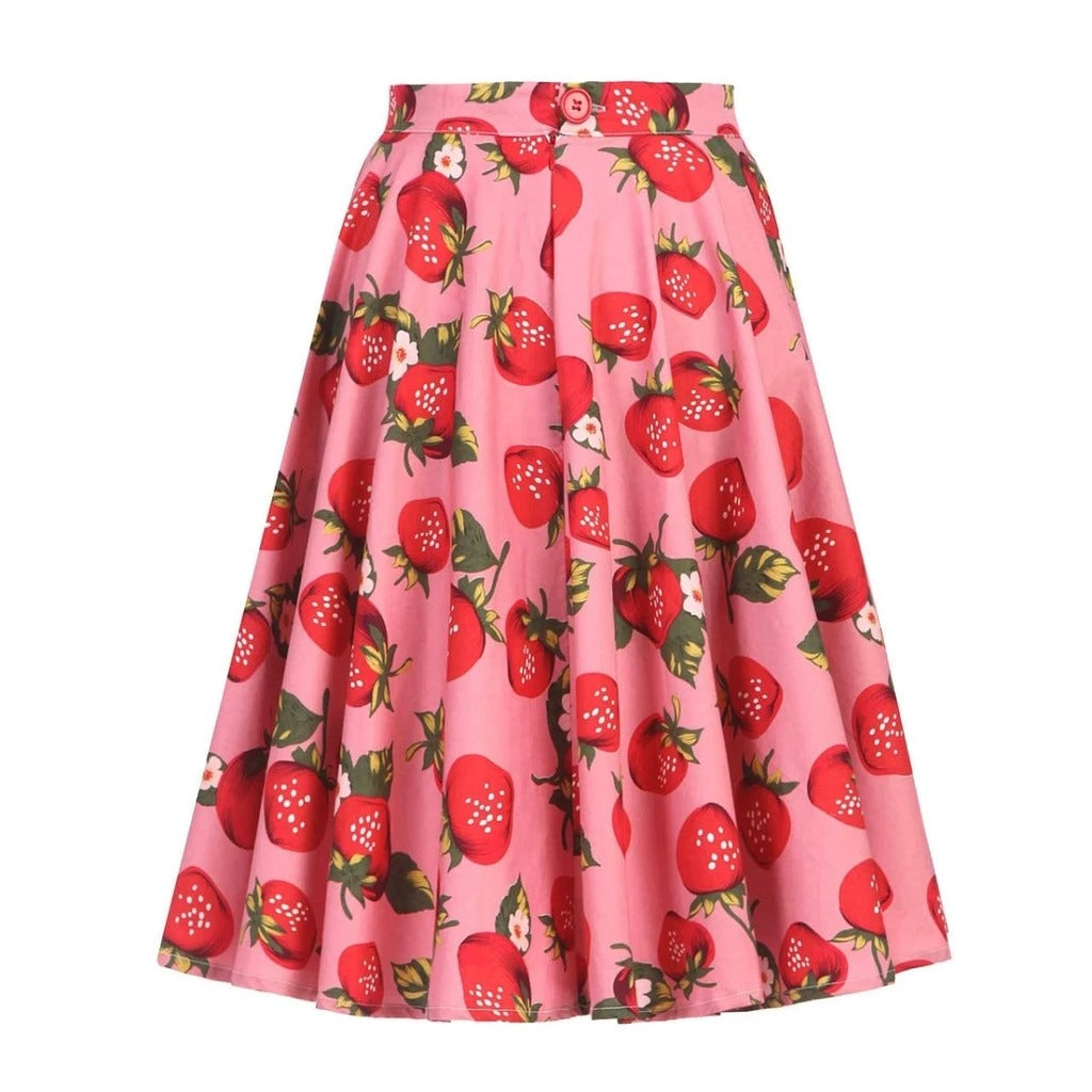Jupe vintage aux motifs de fraises – Image 3