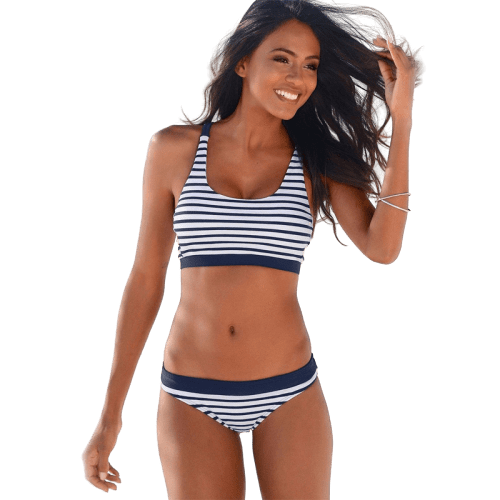 Maillots de Bain Vintage – Bikini rayé rétro – Image 3