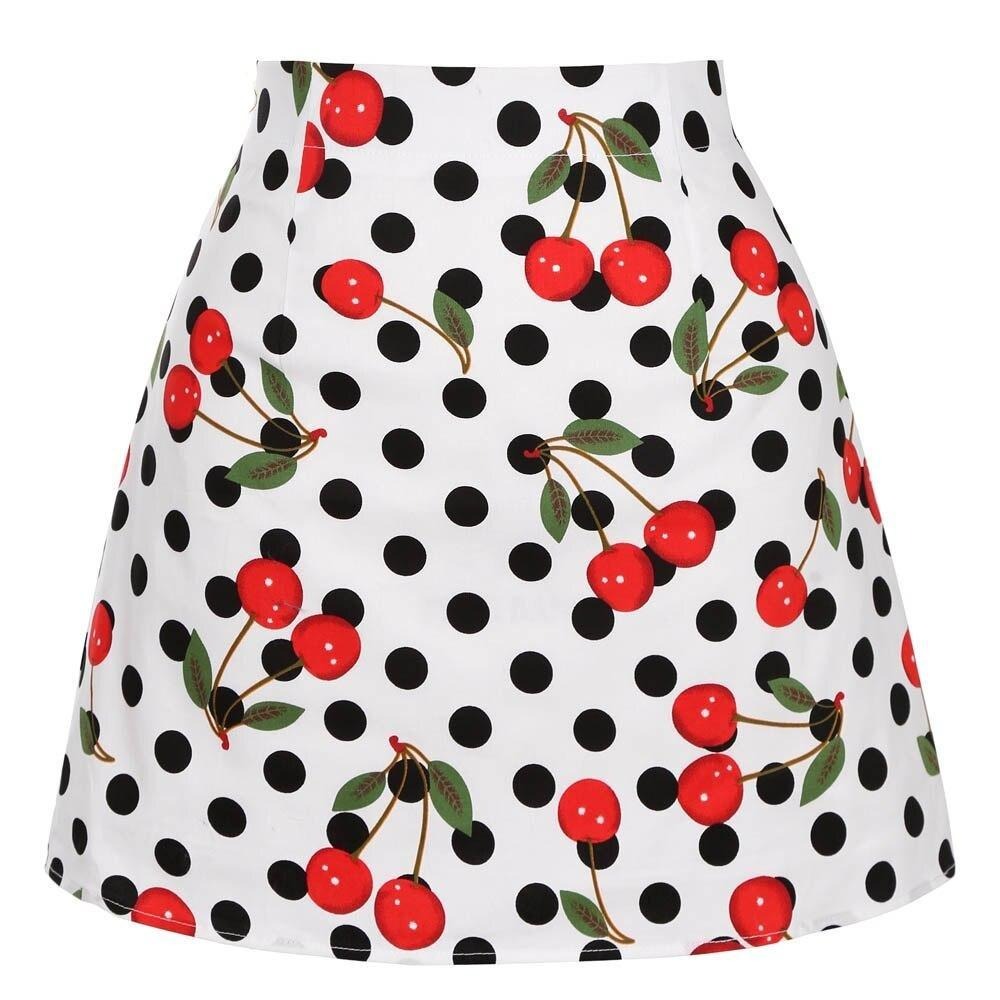 Jupe Vintage mini à pois et cerises – Image 2