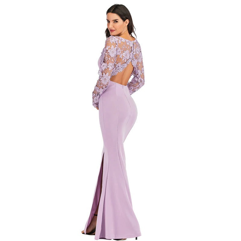 Robe de soirée vintage en dentelle élégante – Image 8