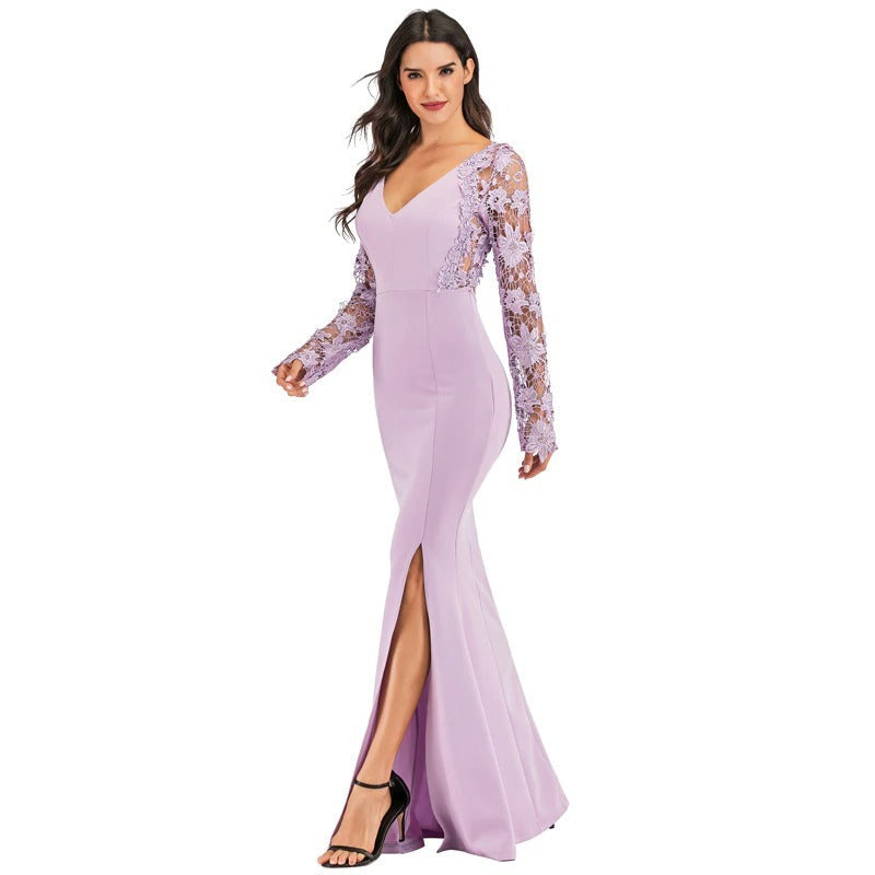 Robe de soirée vintage en dentelle élégante – Image 9