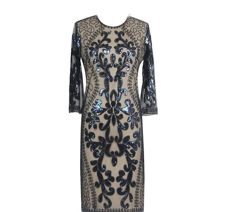 Robe Gatsby beige pour soirée