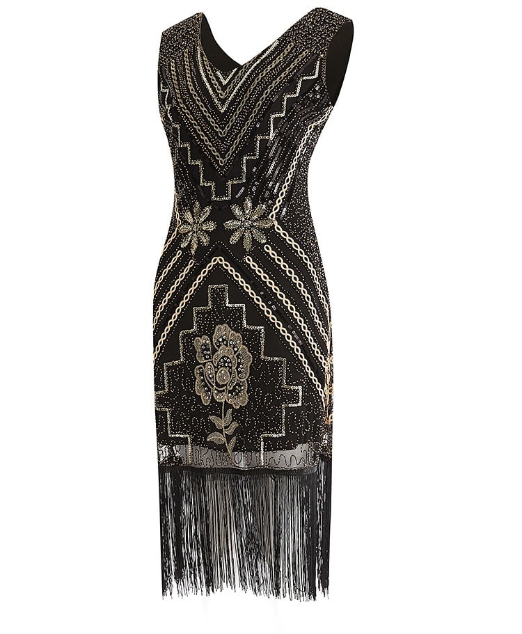 Robe Gatsby à motif floral noir – Image 3